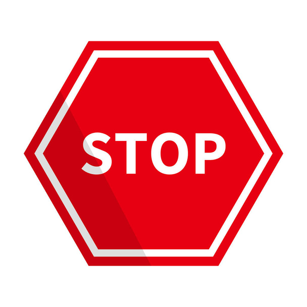 Hexagonal stop sign. Traffic sign. Vector. Editable vector. - Vector, afbeelding