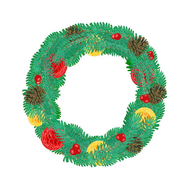 grinalda de Natal com pinheiro cones vetor
 - Vetor, Imagem