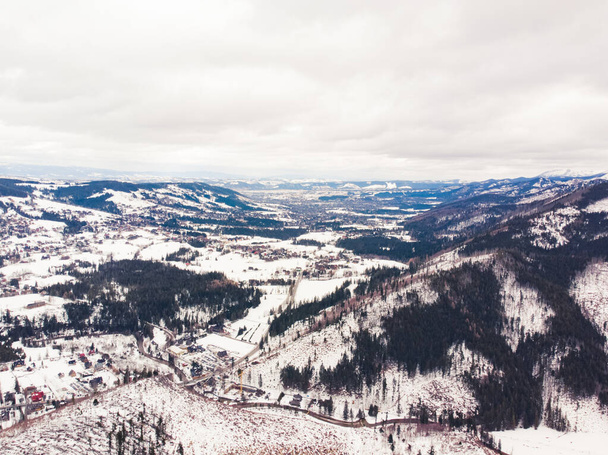 Winter mountains. Beautiful natural scenery in winter. Mountain covered by snow. - Photo, Image