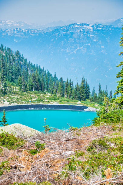 Beautiful lake on Whistler Mountains, summer season in British Columbia - Photo, Image