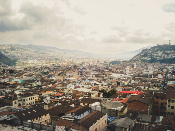 Aerial view on Quito, capital city of Ecuador - Φωτογραφία, εικόνα