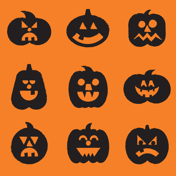 Set de calabazas de Halloween
 - Vector, Imagen
