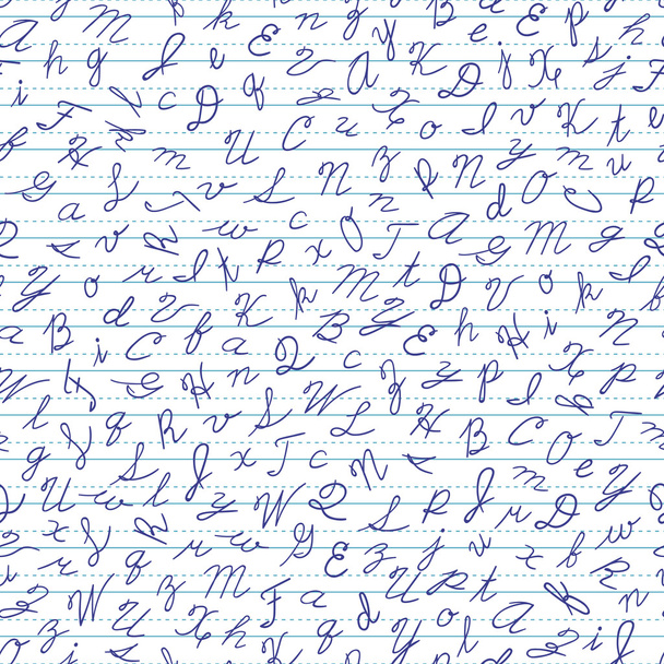 Seamless pattern with English cursive letters. - Vector, Image