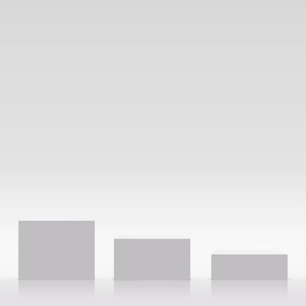 Fondo abstracto con podio de color blanco para presentación. Ilustración vectorial - Vector, Imagen