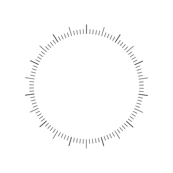 Échelle de mesure ronde à 360 degrés du baromètre, du compteur de vitesse, du compas, du thermomètre. Outil de mesure circulaire - Vecteur, image