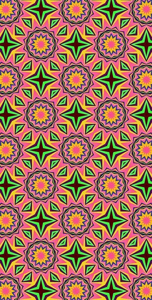 Fractodome Fractal Värikäs abstrakti taide Saumaton Tilable Pattern Pitkä Pystysuora puhelin tapauksessa suunnittelu - Valokuva, kuva
