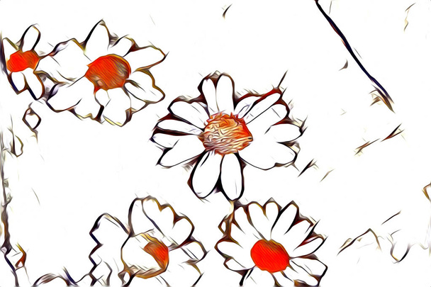Vintage background with art illustration flower painting - Fotoğraf, Görsel