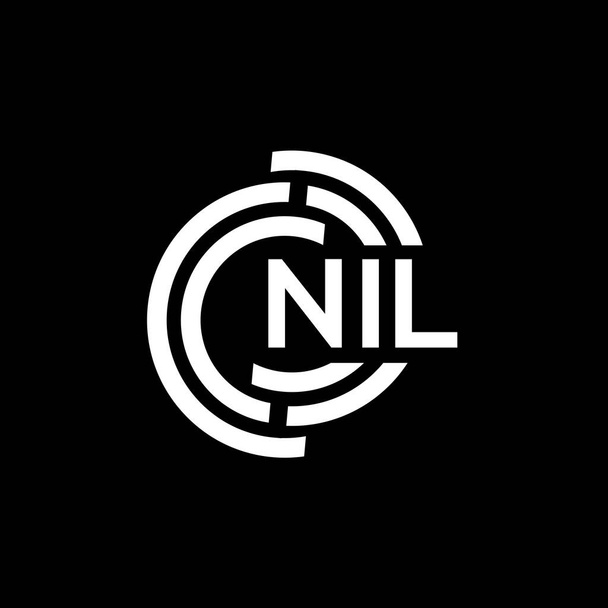 Дизайн логотипа буквы NIL. NIL монограмма инициалы буквы логотип концепции. Дизайн букв NIL на черном фоне. - Вектор,изображение