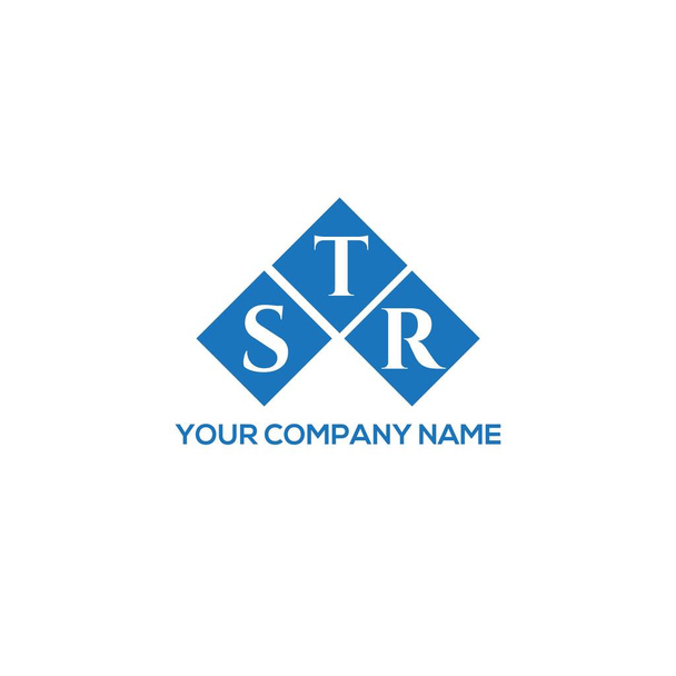 Beyaz arka planda STR harf logosu tasarımı. STR yaratıcı harflerin baş harfleri logo kavramı. STR harf tasarımı. - Vektör, Görsel