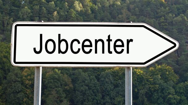 Signpost s nápisem Job center - Fotografie, Obrázek