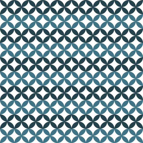 Абстрактный бесшовный рисунок плитки с кругами в двух оттенках синего. - Вектор,изображение