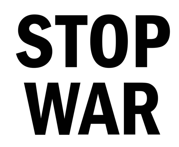 Stop War In Ukraine Black Abstract Symbol Vector Illustration With White Background - Διάνυσμα, εικόνα