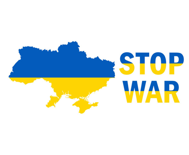 Zastavit válku na Ukrajině a mapa vlajka znak abstraktní symbol vektorové ilustrace - Vektor, obrázek