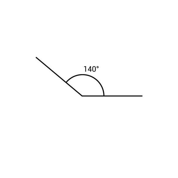 140-Grad-Winkelsymbol in der Mathematik - Vektor, Bild