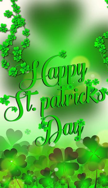 Modèle Bannière design le jour de la Saint-Patrick avec feuilles de trèfle trèfle. Flyer moderne pour la fête de St Patrick. . Joyeuse Saint-Patrick. - Photo, image