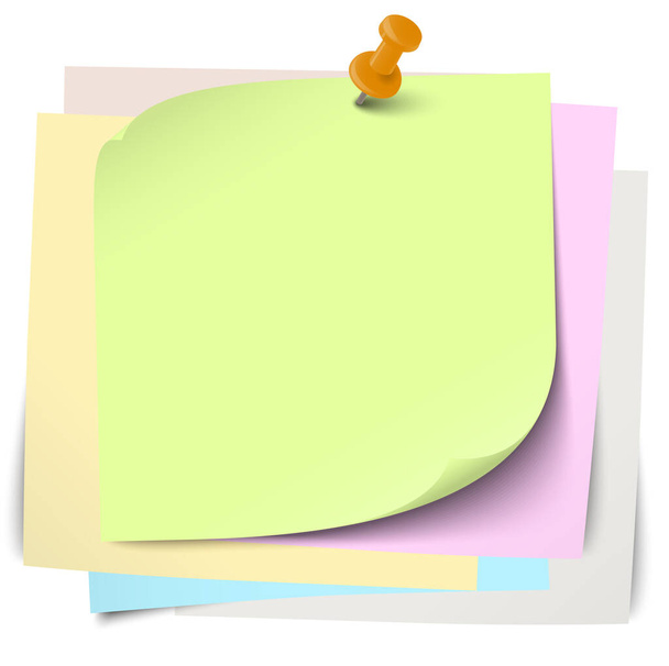 маленькі липкі папери дикі один навколо одного з кольоровою голкою штифта і вільним простором для копіювання
 - Вектор, зображення