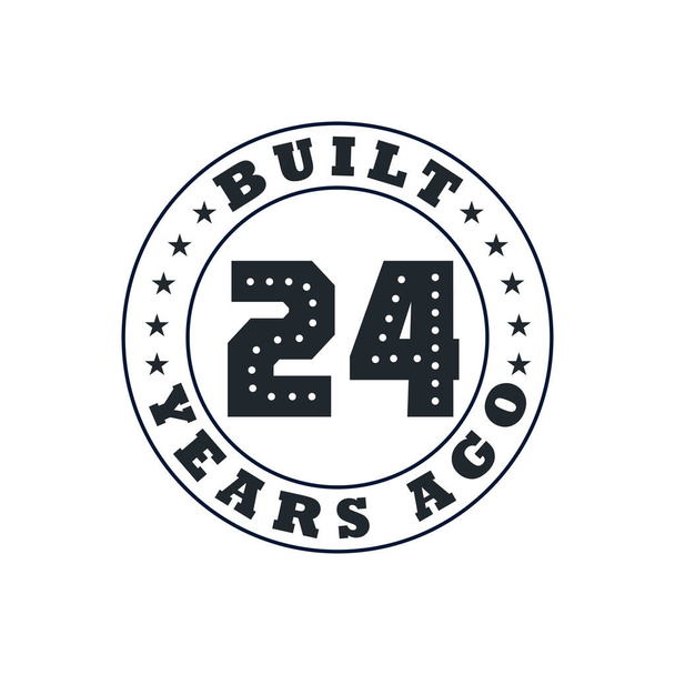24 años celebración de cumpleaños, Construido hace 24 años - Vector, Imagen