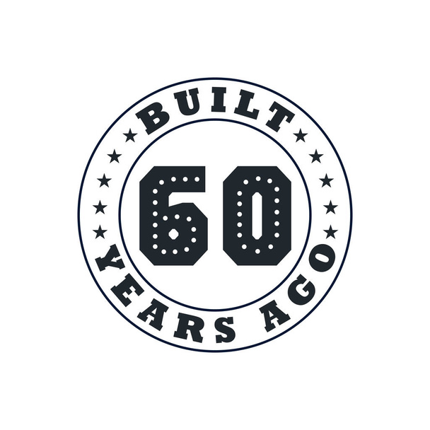 60 anos de festa de aniversário, Construído há 60 anos - Vetor, Imagem
