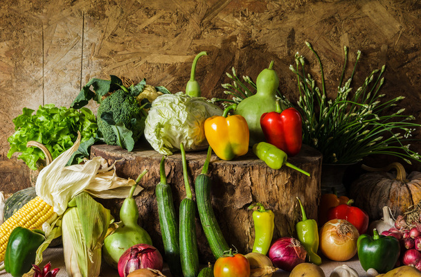 still life  Vegetables, Herbs and Fruit. - 写真・画像