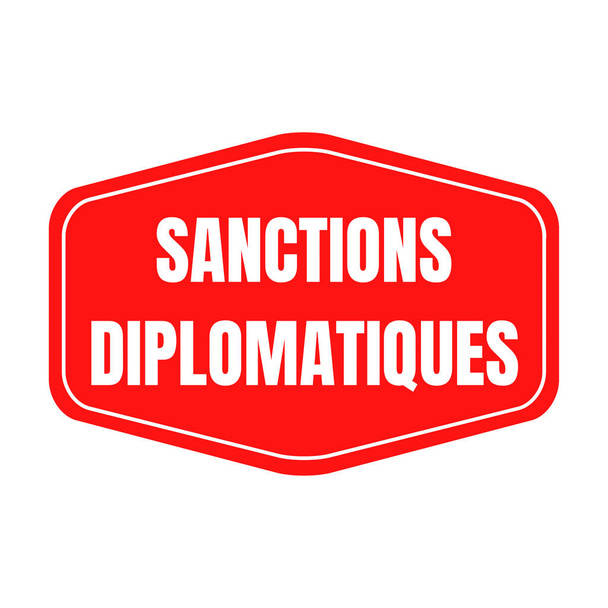 Diplomatische Sanktionen Symbol genannt Sanktionen diplomatiques in französischer Sprache - Foto, Bild