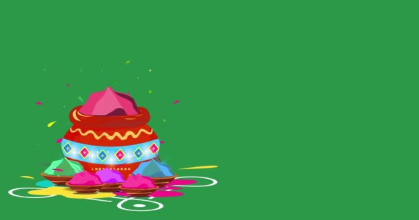 Happy Holi Indian Hindu Festive Colors Greetings Background. Holi is the biggest color festival celebrated in India. - Footage, Video