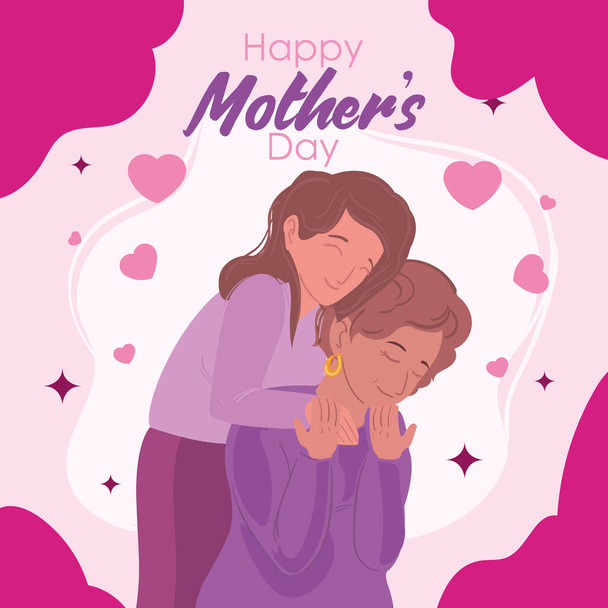 happy mothers day card - Вектор,изображение
