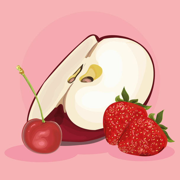 realistic fruits poster - Vektor, obrázek