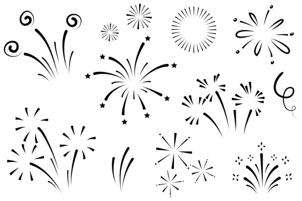 Vector collection of swishes, swashes, swoops. Rotating calligraphy. Highlight text elements. Hand drawn fireworks. - Vector, Image