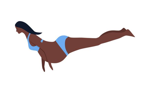 Zwangere vrouw zwemmen samenstelling - Vector, afbeelding