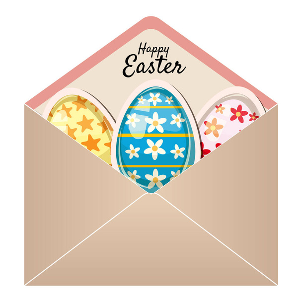 Easter envelope paper mail with a Easter Egg, vintage. Vector illustration - Vettoriali, immagini