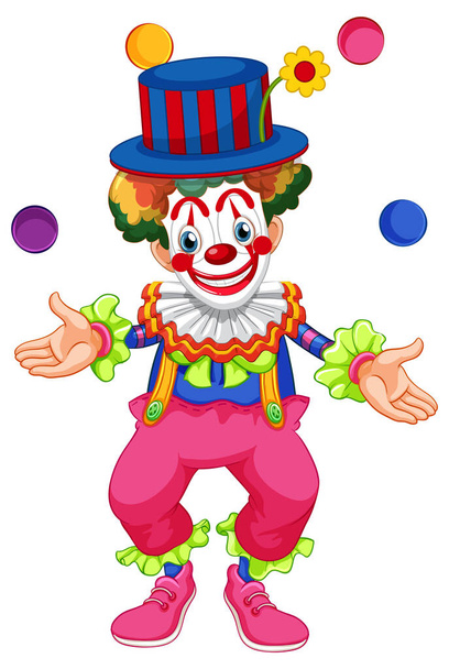 Colourful clown cartoon character illustration - Vector, Image