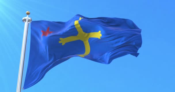 Nationalistische vlag van Asturië, Spanje. Lijn - Video