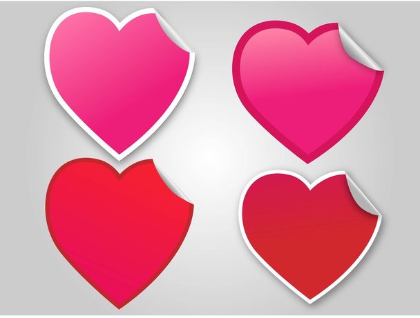 Message heart stickers - Vector, imagen