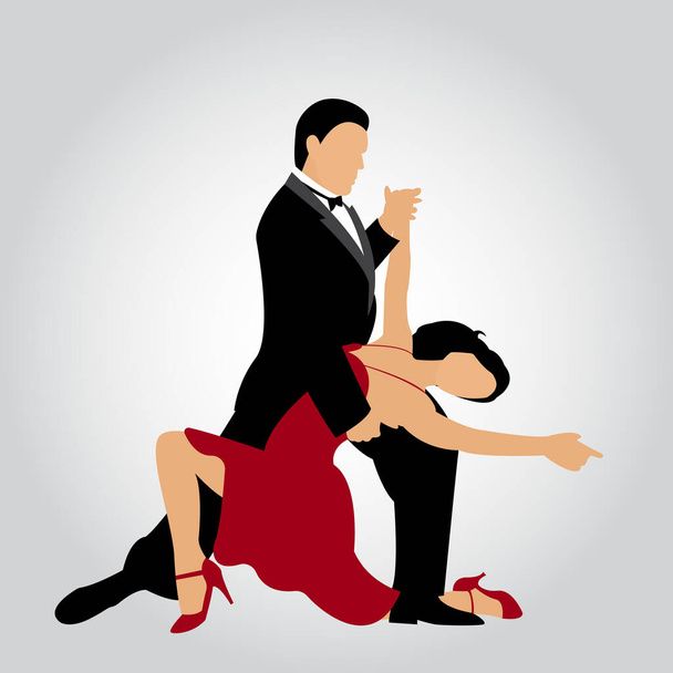 Άντρας και γυναίκα χορεύουν ταγκό. Δύο χορευτικά τανγκό. Εικονογράφηση διανύσματος - Διάνυσμα, εικόνα