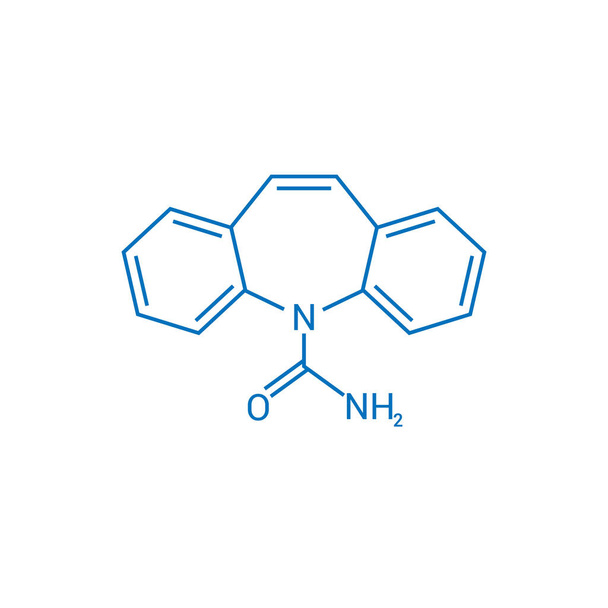 chemische structuur van carbamazepine (C15H12N2O) - Vector, afbeelding