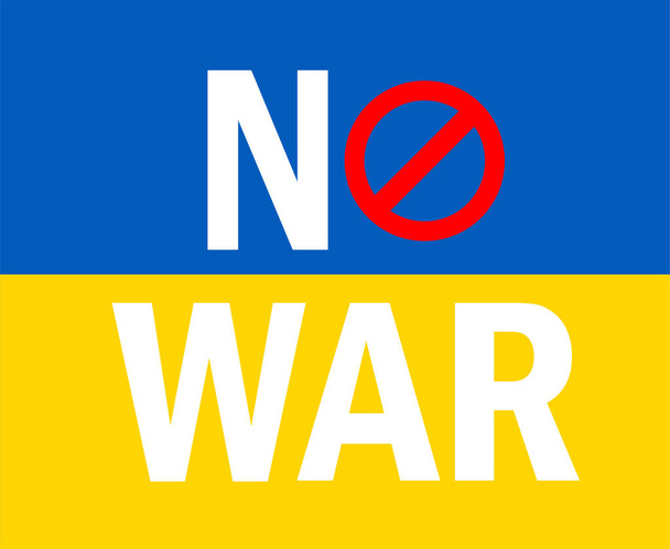 No War Icon White With Ukraine Flag Emblem Abstract Symbol Vector Illustration - Wektor, obraz