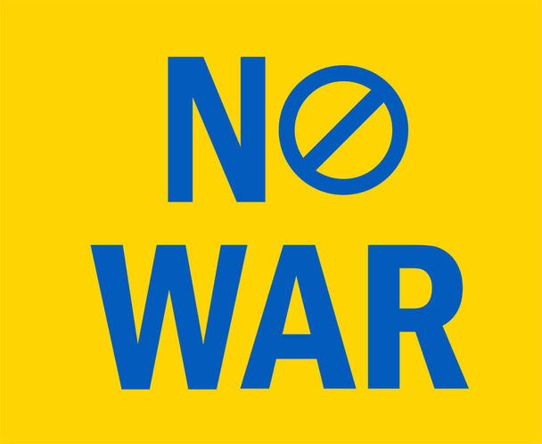 No War Icon Embleem Blauw Abstract Symbool Vector Illustratie met gele achtergrond - Vector, afbeelding