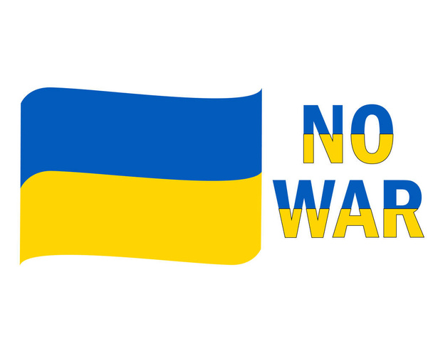 No War And Ukraine Flag Ribbon Emblem Abstract Symbol Vector Illustration - Vektor, obrázek