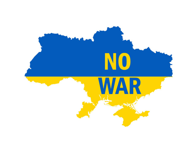 No War With Ukraine Map Flag Emblem Abstract Symbol Vector Illustration - Vektör, Görsel