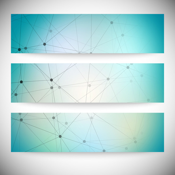 Set of horizontal banners. Abstract blue background vector illustration - Vektor, kép