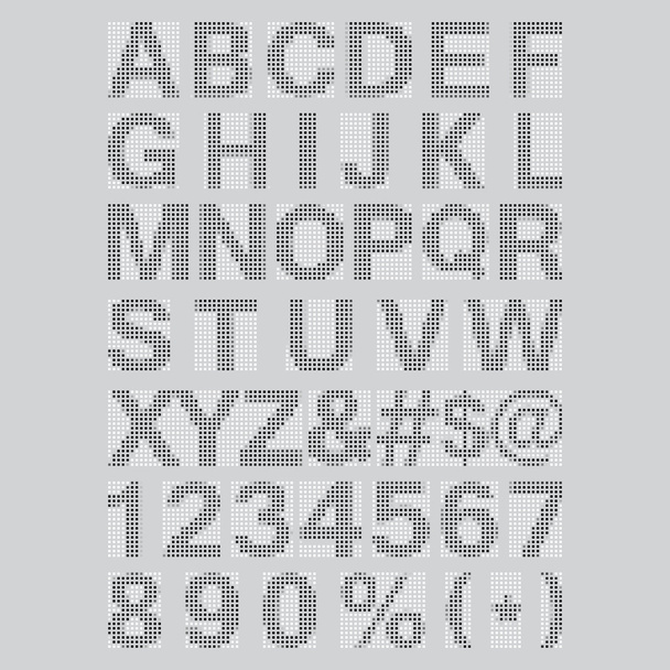 Pixel Font - Alphabets and numerals characters in retro square pixel font - Vector, imagen