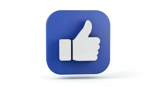 Thumbs up icon isolated from background, rotating on white background - Footage, Video