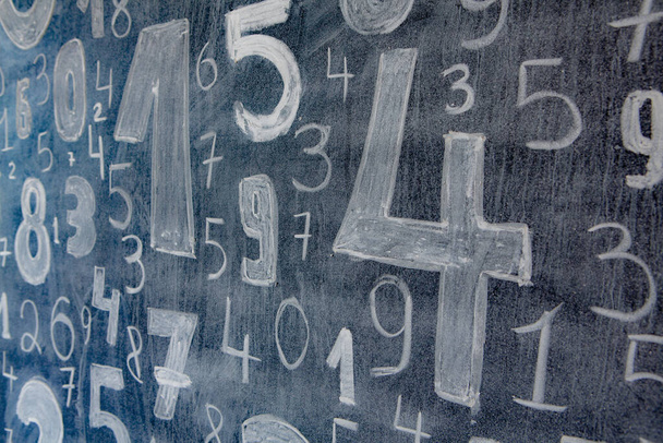 Background of numbers. from zero to nine. Numbers texture. Finance data concept. Mathematic. Seamless pattern with numbers. financial crisis concept. Business success. - Photo, Image