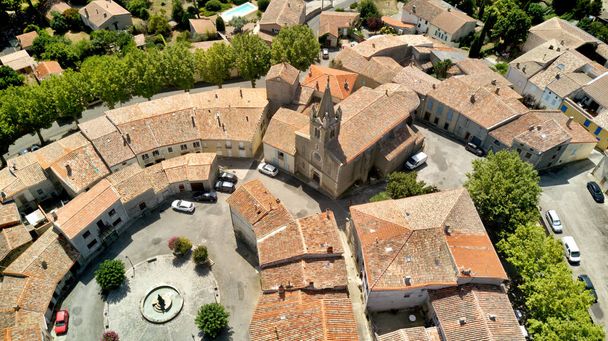 aerial view of the city of the old town of the medieval village - Foto, immagini