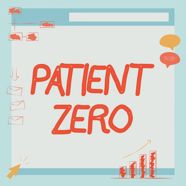 Handwriting text Patient Zero. Business idea primary disease carrier of the highlycontagious disease Illustration Of Board Receiving Messages And Searching Improvements. - Photo, Image