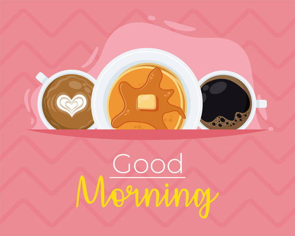 Buenos días letras con desayuno - Vector, imagen