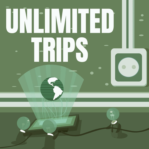 Teksti näyttää inspiraatiota Unlimited Trips. Internet Concept useita matka tai retki erityisesti ilo Global Ideat Yhdistäminen Muodostavat uusia teknologisia saavutuksia. - Valokuva, kuva