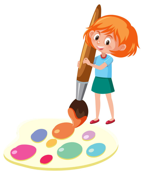 Egy lány palettája akvarell illusztráció - Vektor, kép