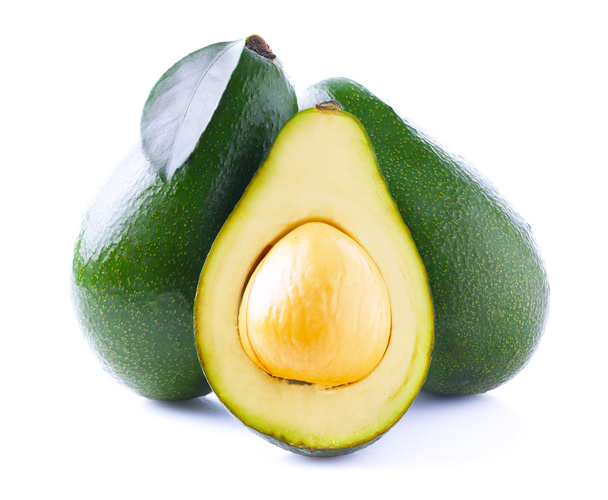 Rijp avocado geïsoleerd op wit. - Foto, afbeelding
