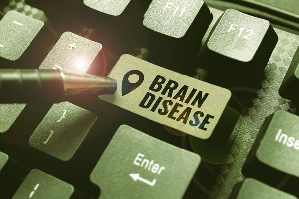 Tekst pokazujący inspirację Choroba mózgu. Przegląd biznesowy zaburzenia neurologiczne, które pogarsza system s jest nerwy Streszczenie Wpisz dobrą recenzję restauracji, Zamawianie żywności Online Concept - Zdjęcie, obraz